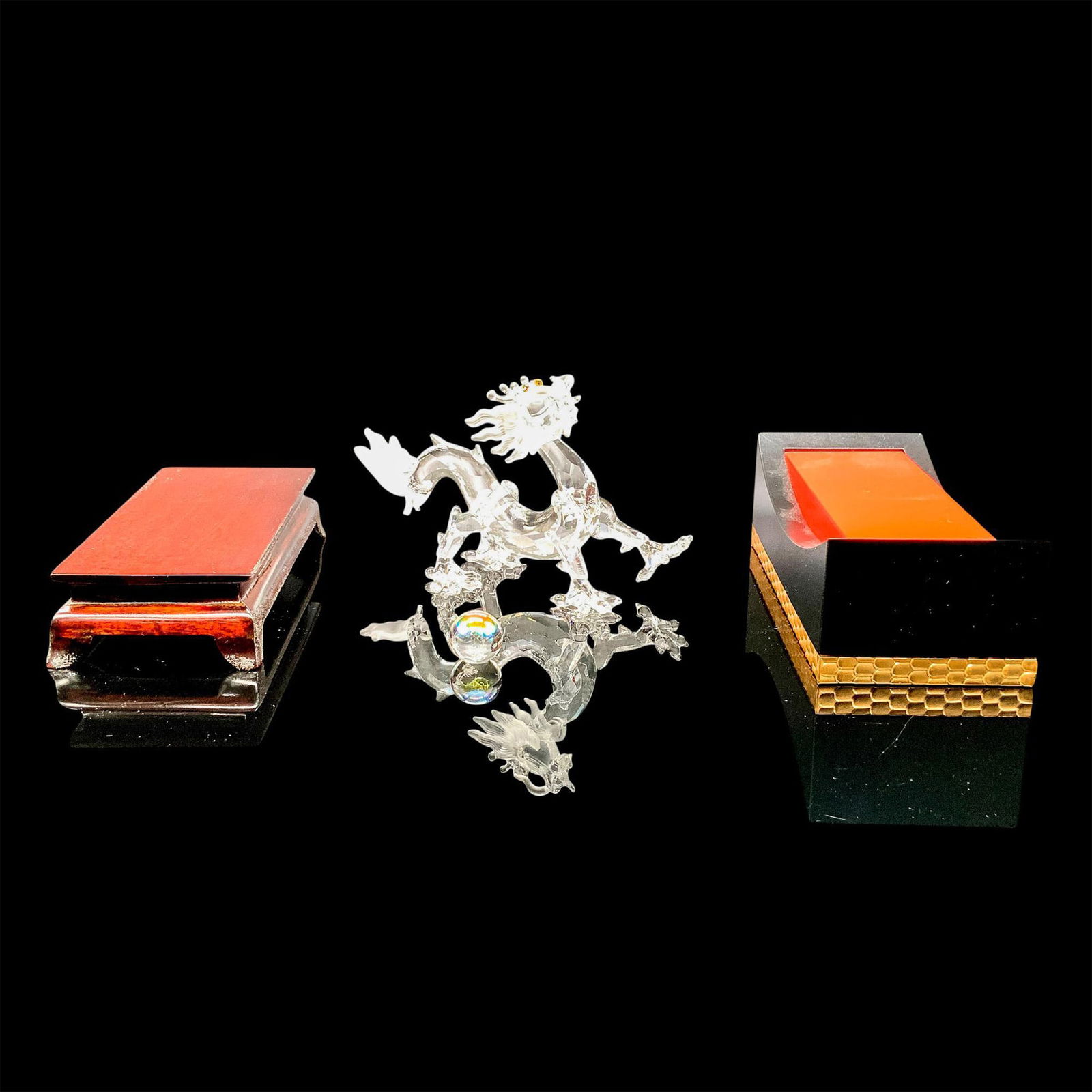 Swarovski Crystal Zodiac Figurine, Dragon and Bases (1 of 4)