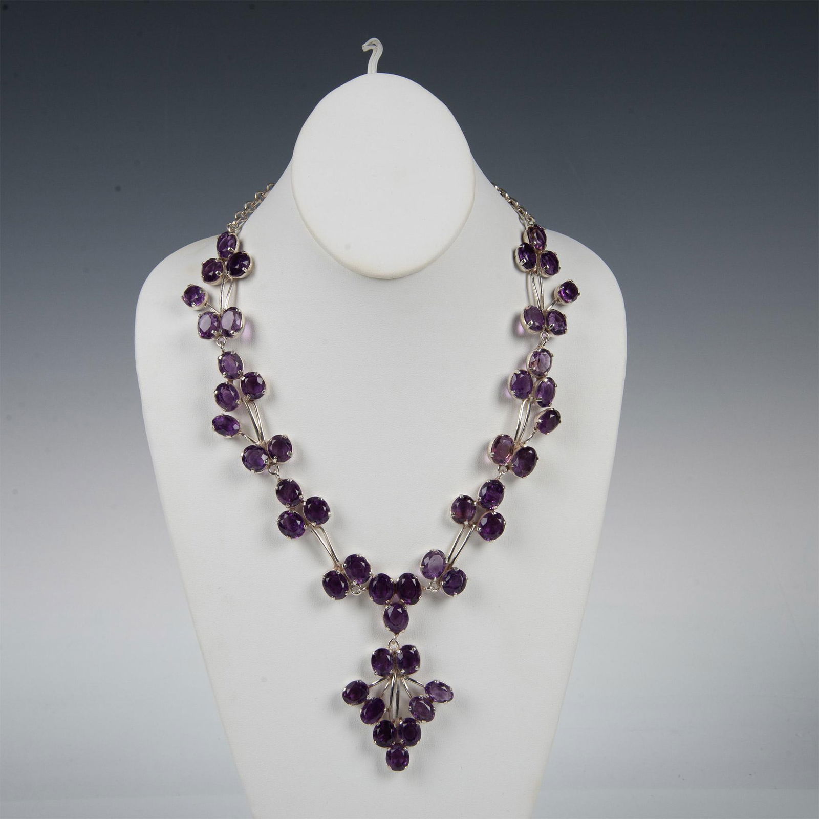 Exquisite Sterling Silver & Lab Amethyst Statement Necklace (1 of 12)