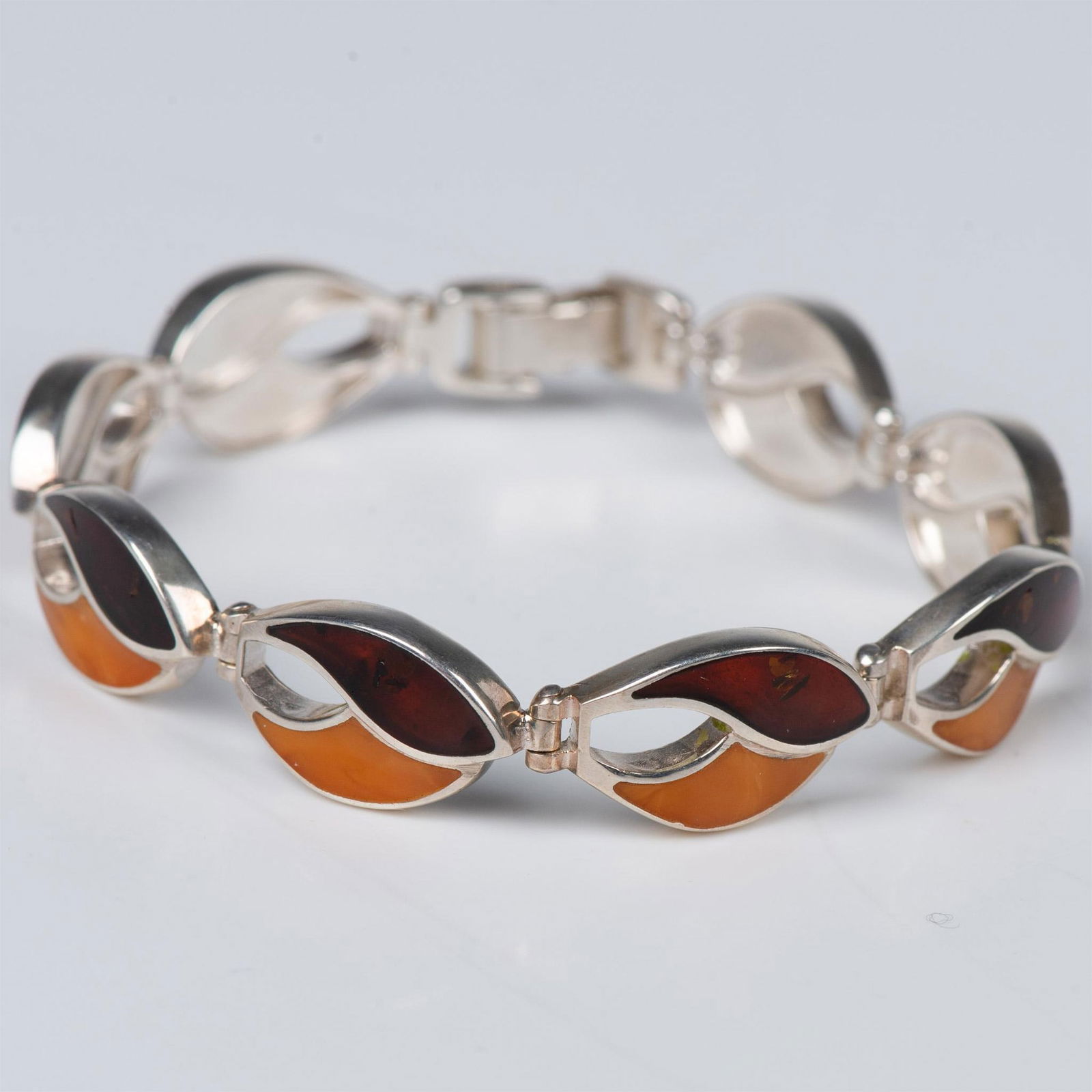 Sterling Silver and Baltic Amber Bracelet (1 of 2)
