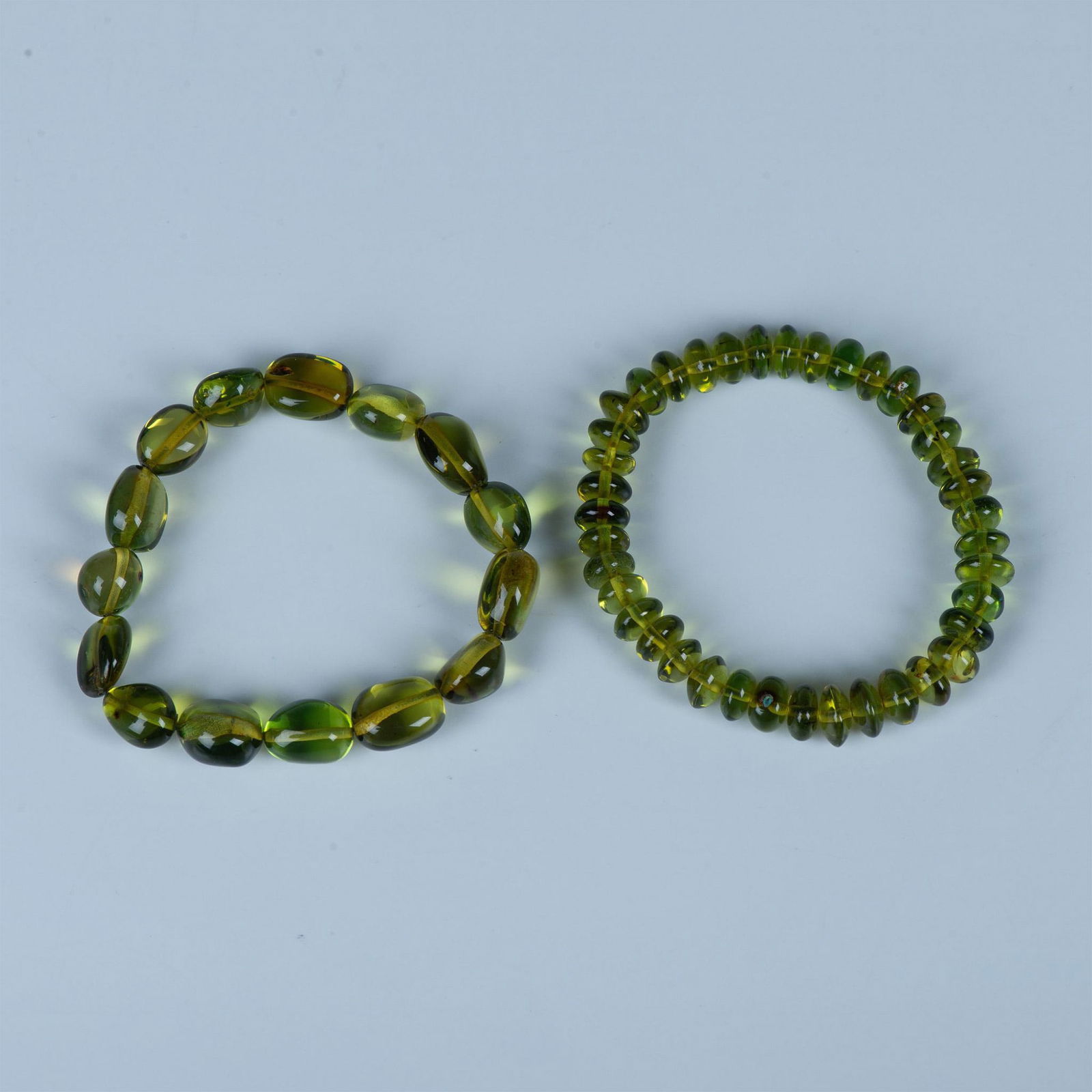 2pc Beautiful Natural Green Amber Bead Bracelets (1 of 4)