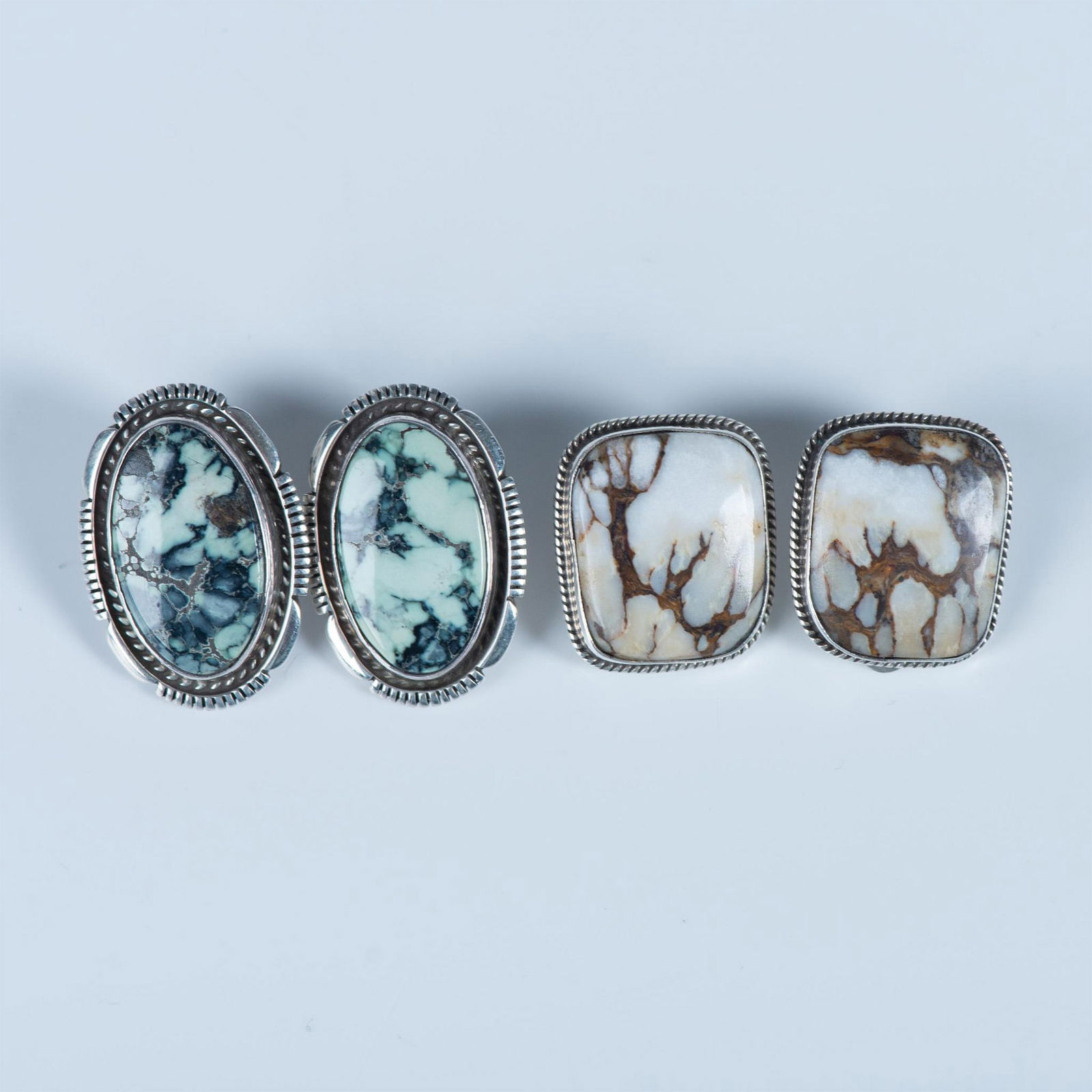 2 Pairs of Sterling Silver and Turquoise Clip Back Earrings (1 of 4)