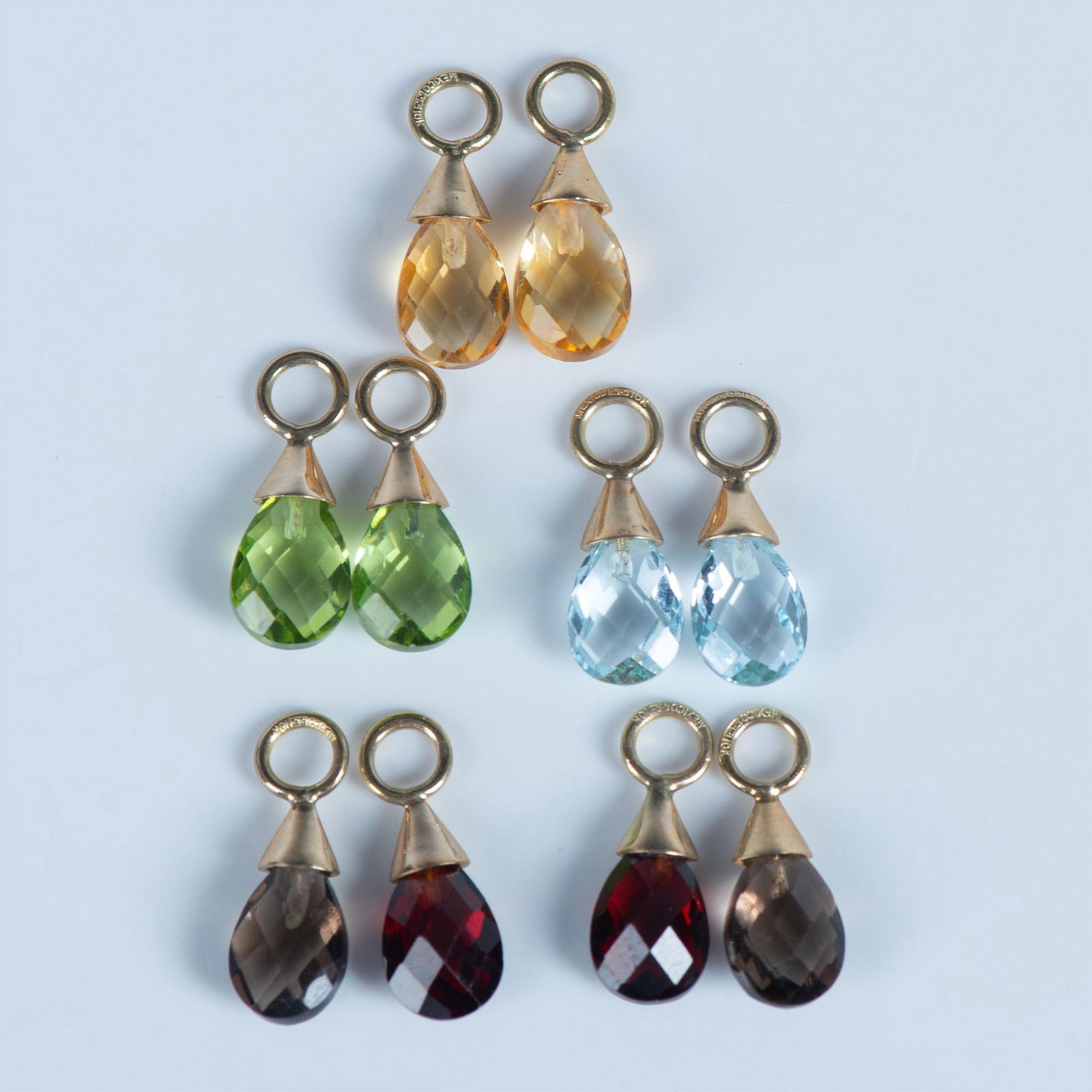 5 Pairs of Gold and Crystal Hoop Earring Charms (1 of 4)