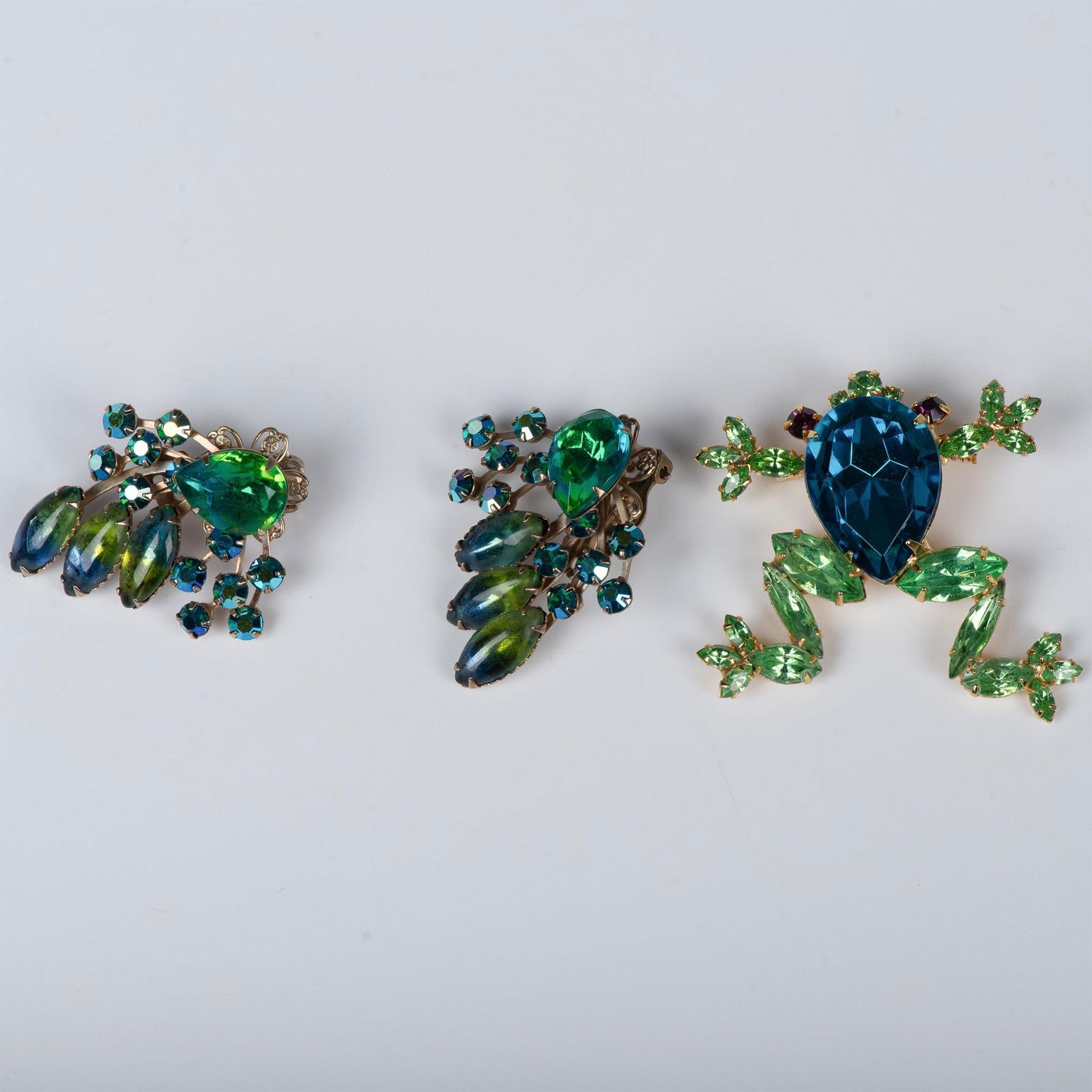 3pc Rhinestone Frog Brooch and Earrings (1 of 5)
