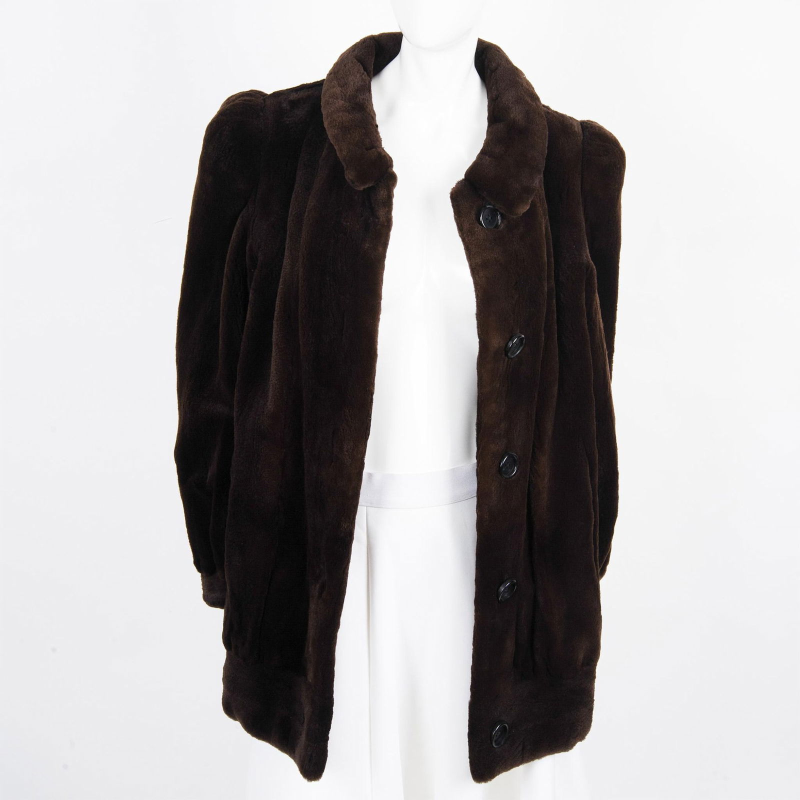 Vintage Rosendorf Evans Mouton Brown Fur Short Coat (1 of 9)