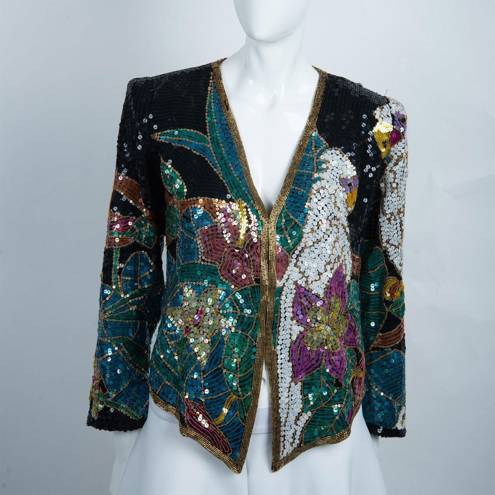 Neil Beiff-Arturo Herrera Beaded Evening Jacket, Size S (1 of 16)
