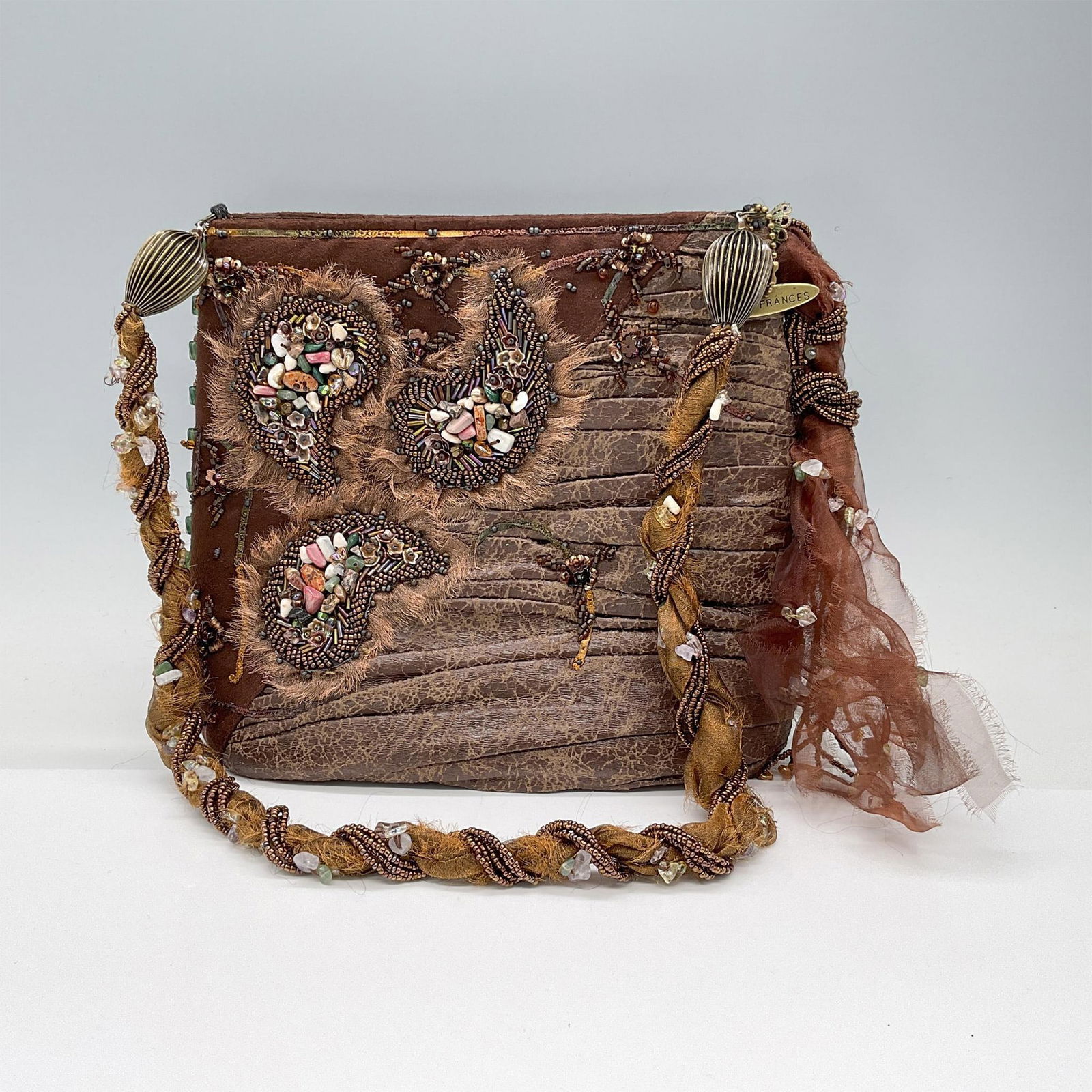 Mary Frances Handbag, Shoulder Bag, Brown Paisley (1 of 3)