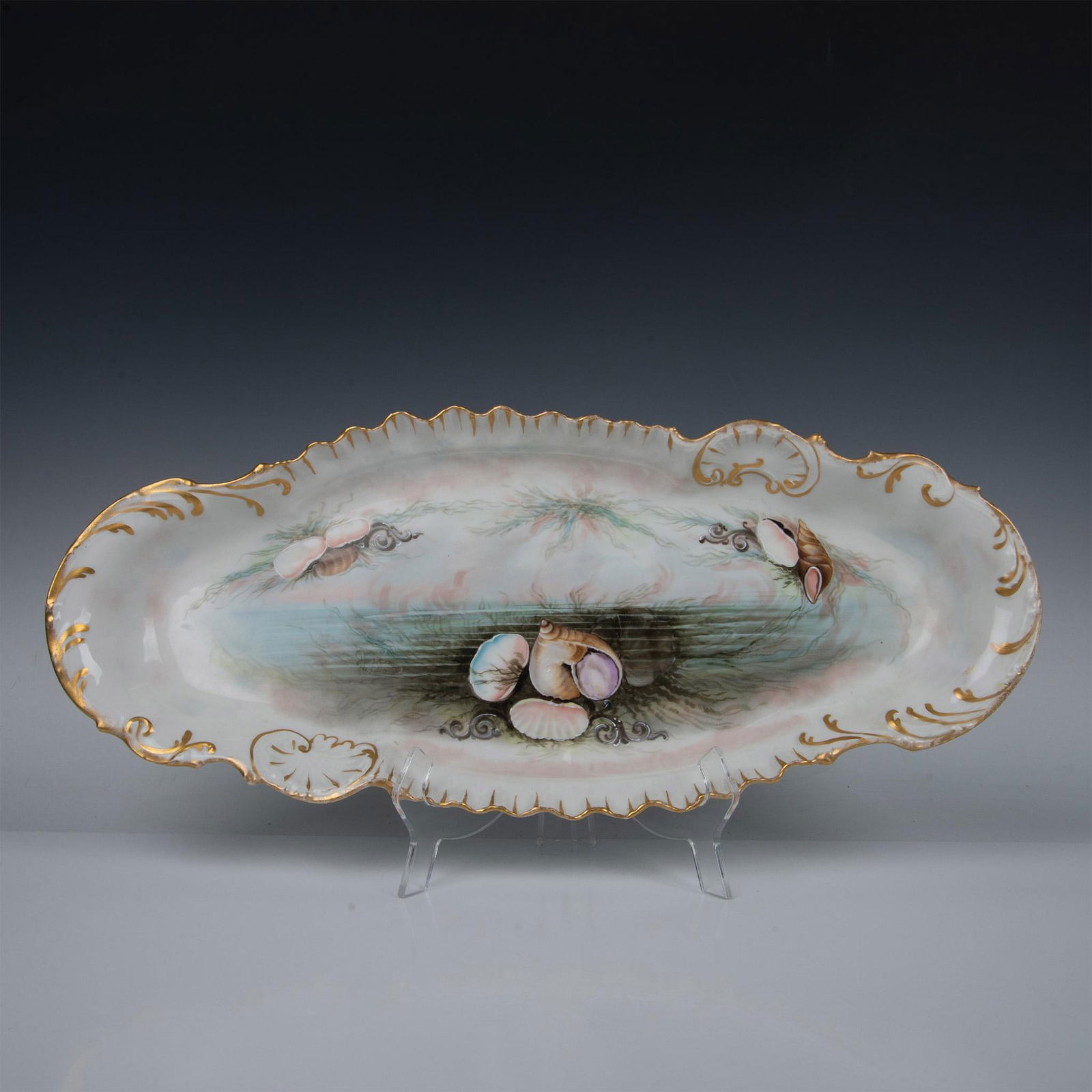 Alfred Lanternier Limoges Porcelain Seafood Tray, Signed (1 of 6)