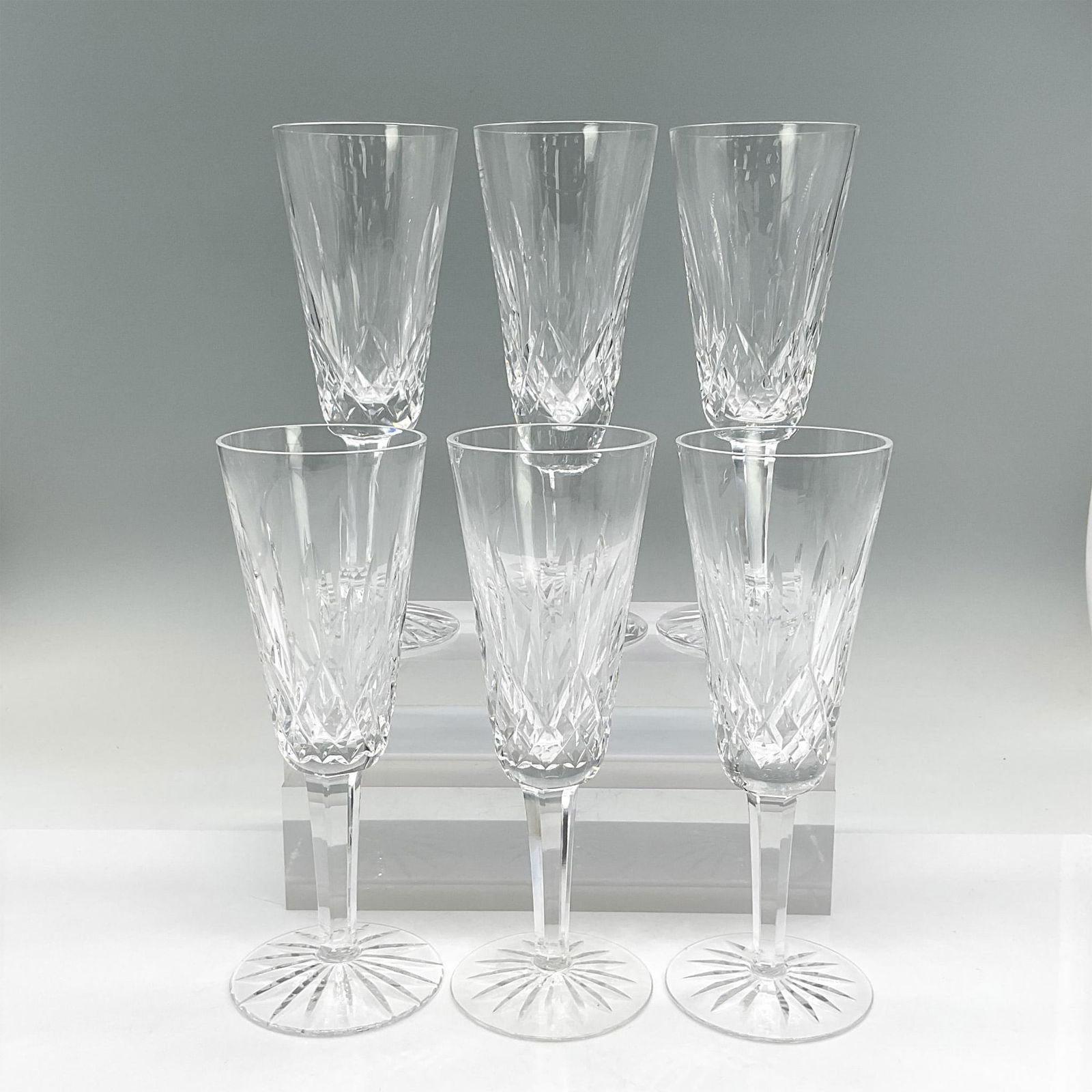 6pc Waterford Crystal Fluted Champagne Glasses, Lismore (1 of 3)