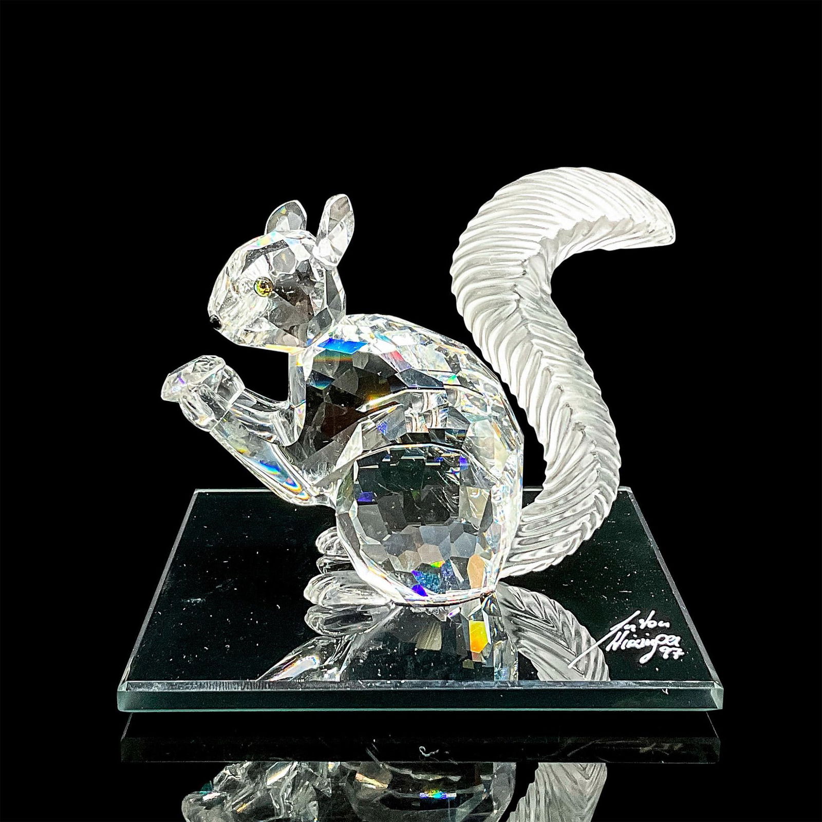 Swarovski Crystal Figurine, SCS Members Squirrel + Base (1 of 5)