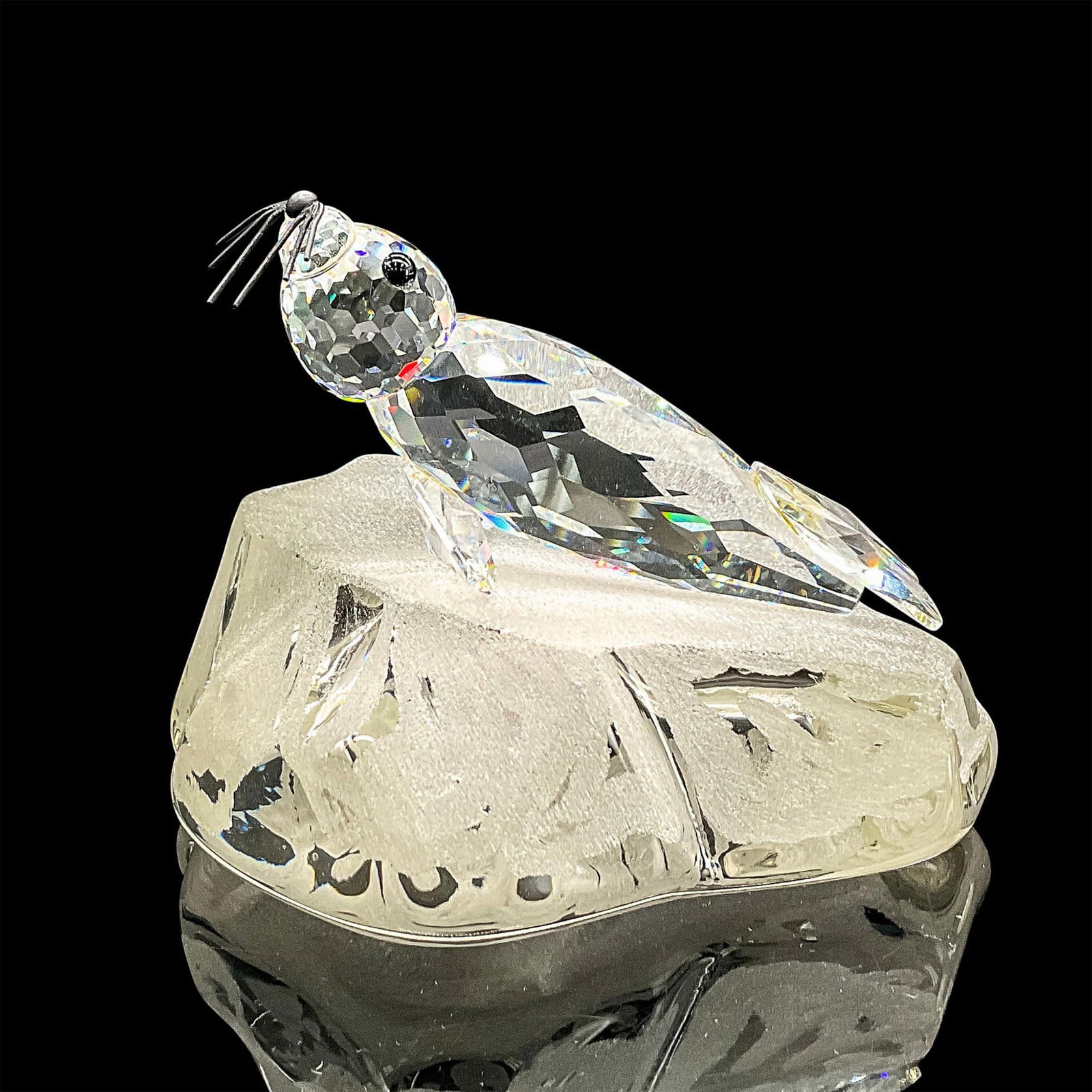 Swarovski Silver Crystal Figurine, Seal on Iceberg Base (1 of 10)