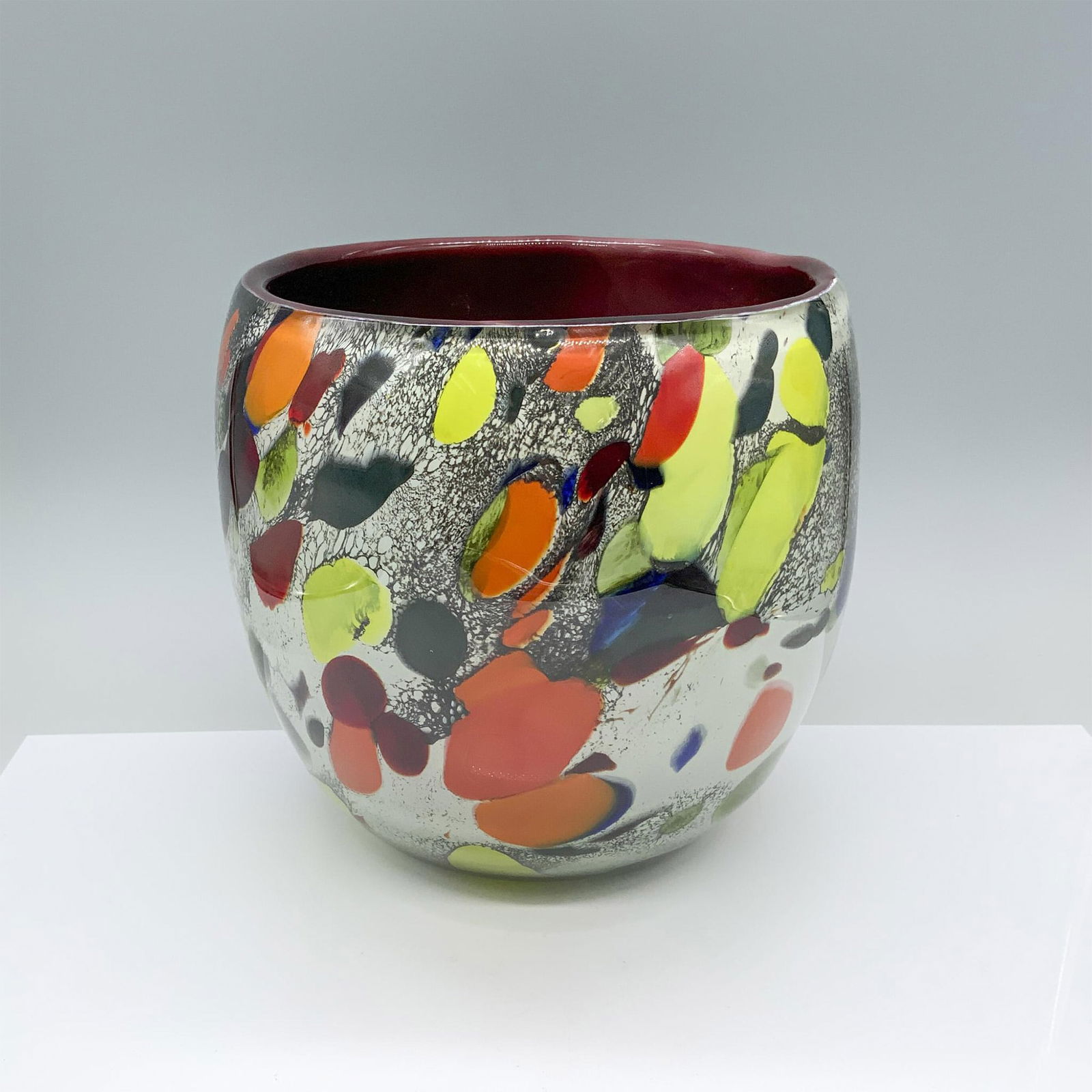 Colorful Large Murano Style Art Glass Vase (1 of 6)