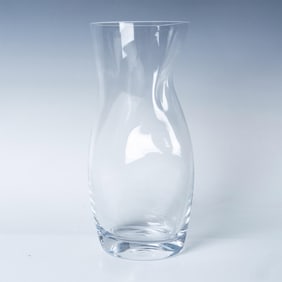 Orrefors Clear Crystal Vase, Squeeze Pattern