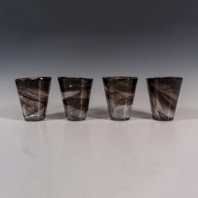 4pc Kosta Boda by Ulrica Hydman-Vallien Glass Tumblers, Mine
