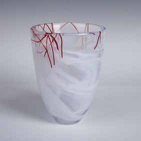 Kosta Boda by Anna Ehrner Art Glass Vase, Contrast