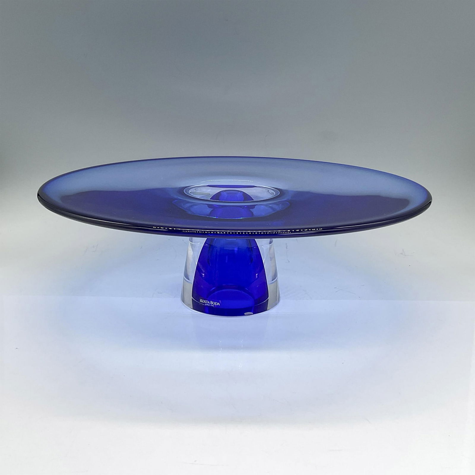 Kosta Boda Glass Cake Stand, Blue (1 of 3)