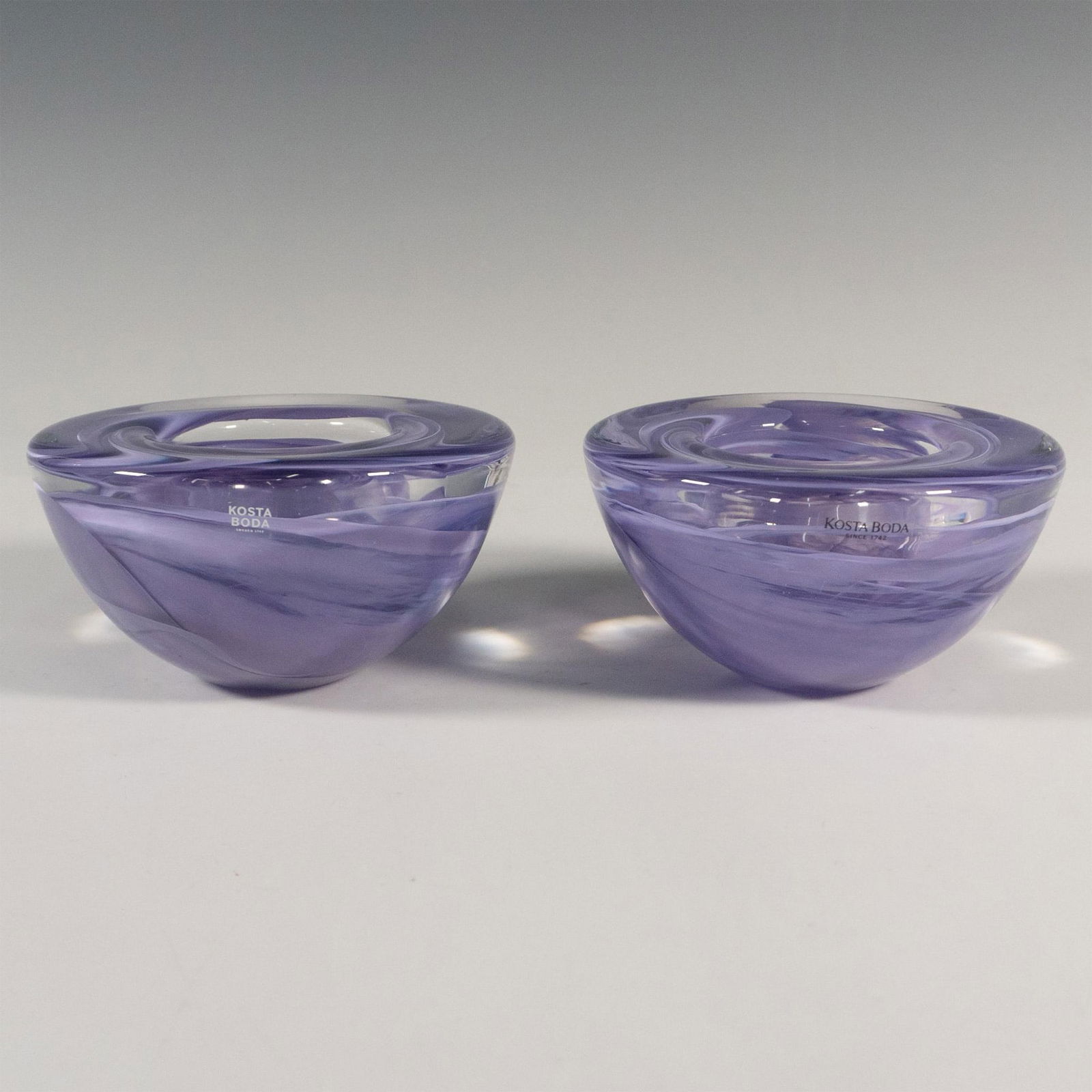 Pair of Kosta Boda by Anna Ehrner Candle Holders, Atoll (1 of 4)