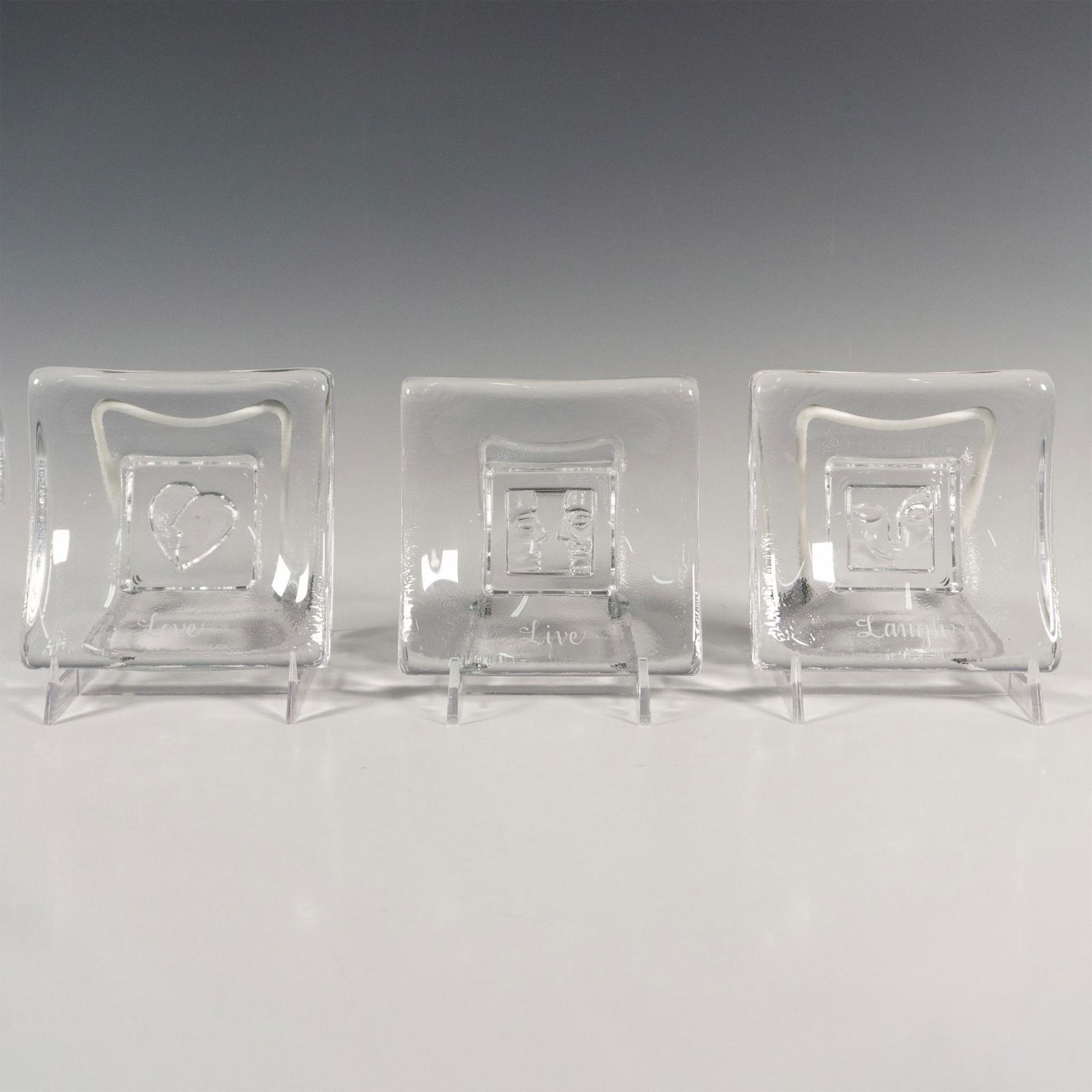 3pc Kosta Boda by Bertil Vallien Glass Plates, Days (1 of 3)