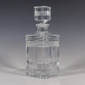Ralph Lauren Crystal Decanter with Stopper, Glen Plaid