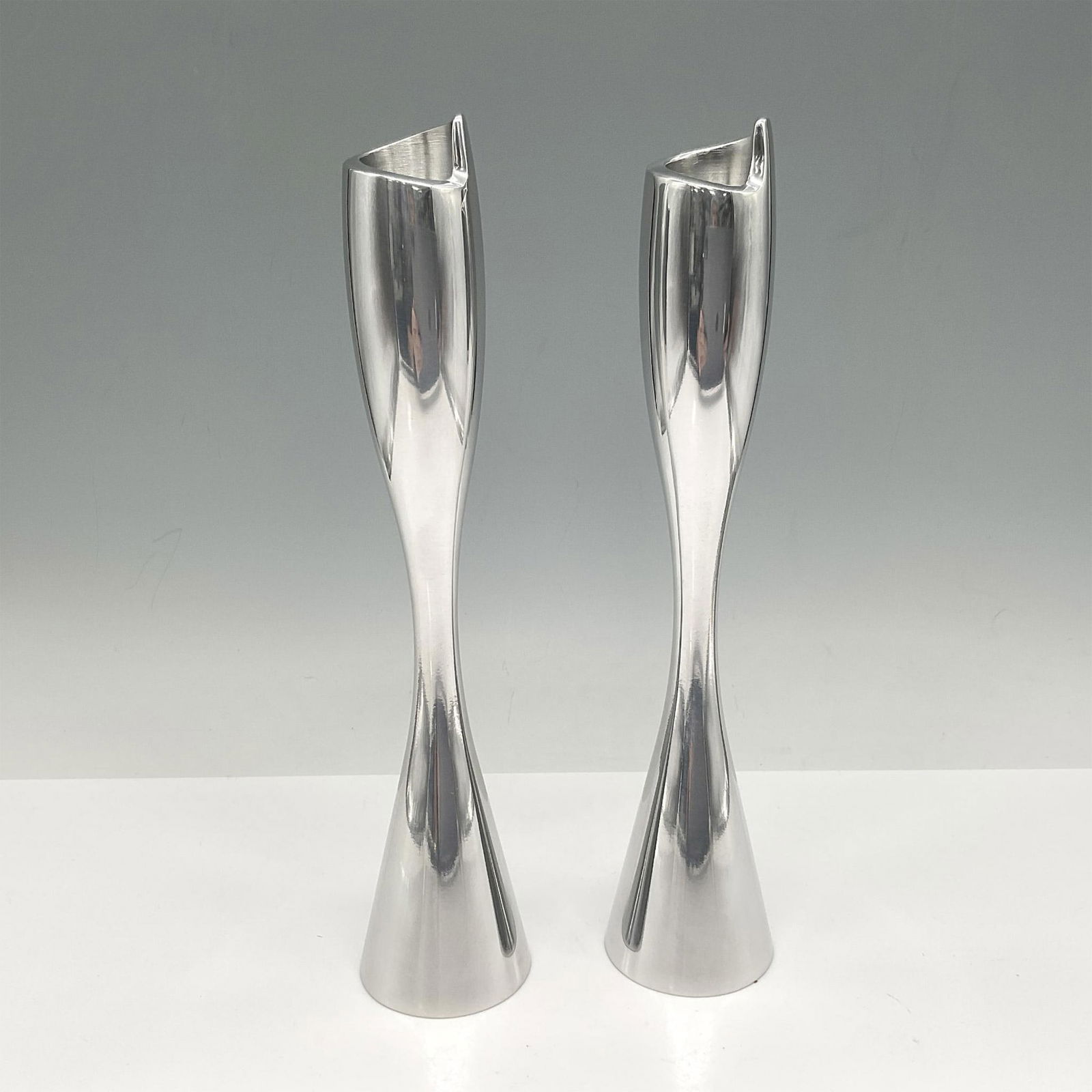 Pair of Nambe' Aluminum Candle Holders (1 of 4)