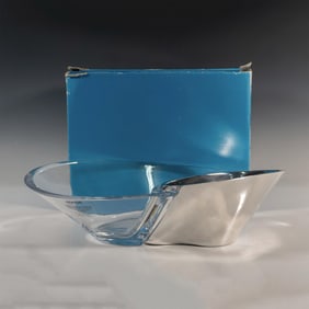 Pair of Nambe by Neil Cohen Chip and Dip Bowls, Butterfly