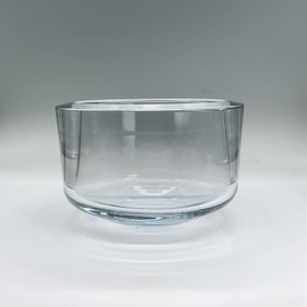 Mid-century Glass Bowl, Hint of Blue, Signed