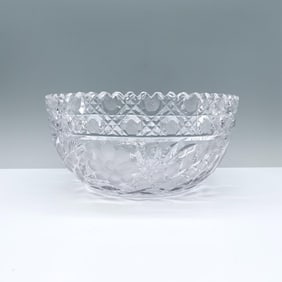 Glass Cut Floral Themed Serving Bowl