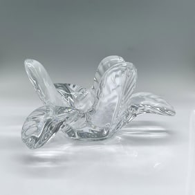 Vintage Vannes Crystal Candleholder or Bowl, Leaves