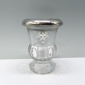 Sterling Silver Rimmed Glass Toothpick Holder