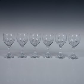 6pc Baccarat Crystal White Wine Glasses, Massena