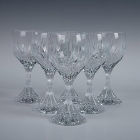 6pc Baccarat Crystal Wine Glasses, Massena Pattern
