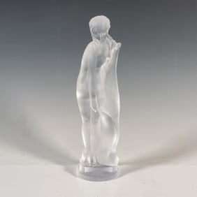 Sevres French Art Deco Crystal Figurine, Nu Longs Cheveux