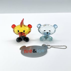 Swarovski Crystal Figurines, Bo Bears Fire & Ice