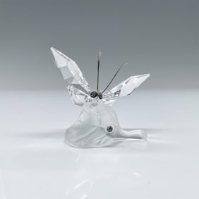 Swarovski Crystal Figurine, Butterfly on Leaf