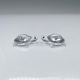 2pc Swarovski Crystal Figurines, Baby Tortoises