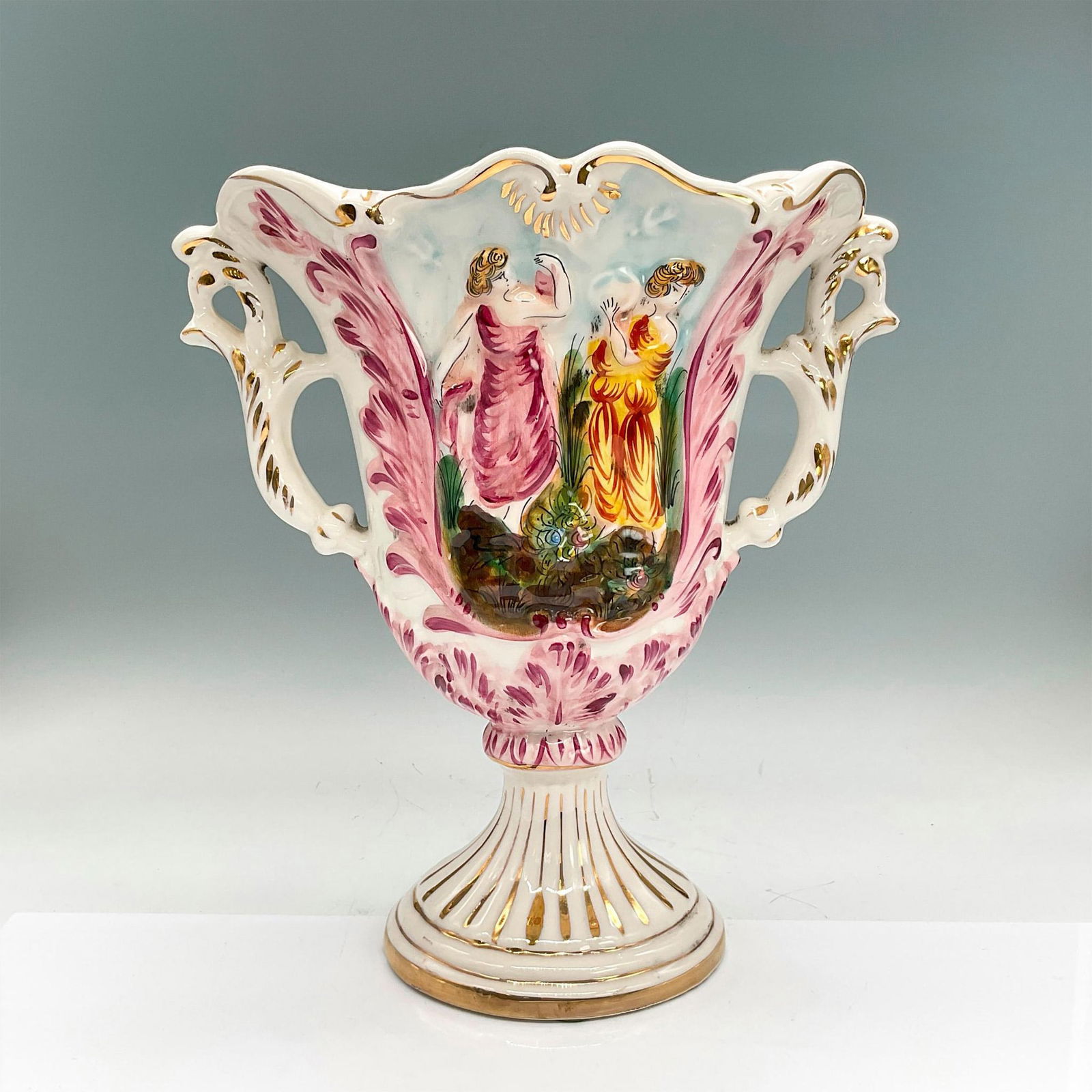 Capodimonte Pedestal Vase, Meadow Frolic (1 of 4)