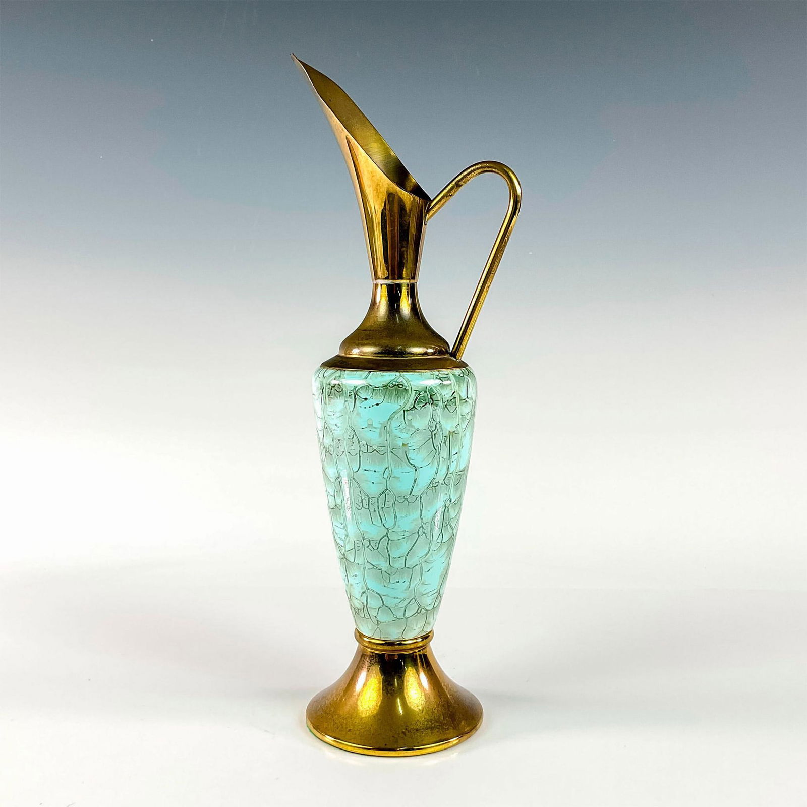 Mid-Century Delft Hand Painted Porcelain Pitcher Ewer Vase (1 of 3)