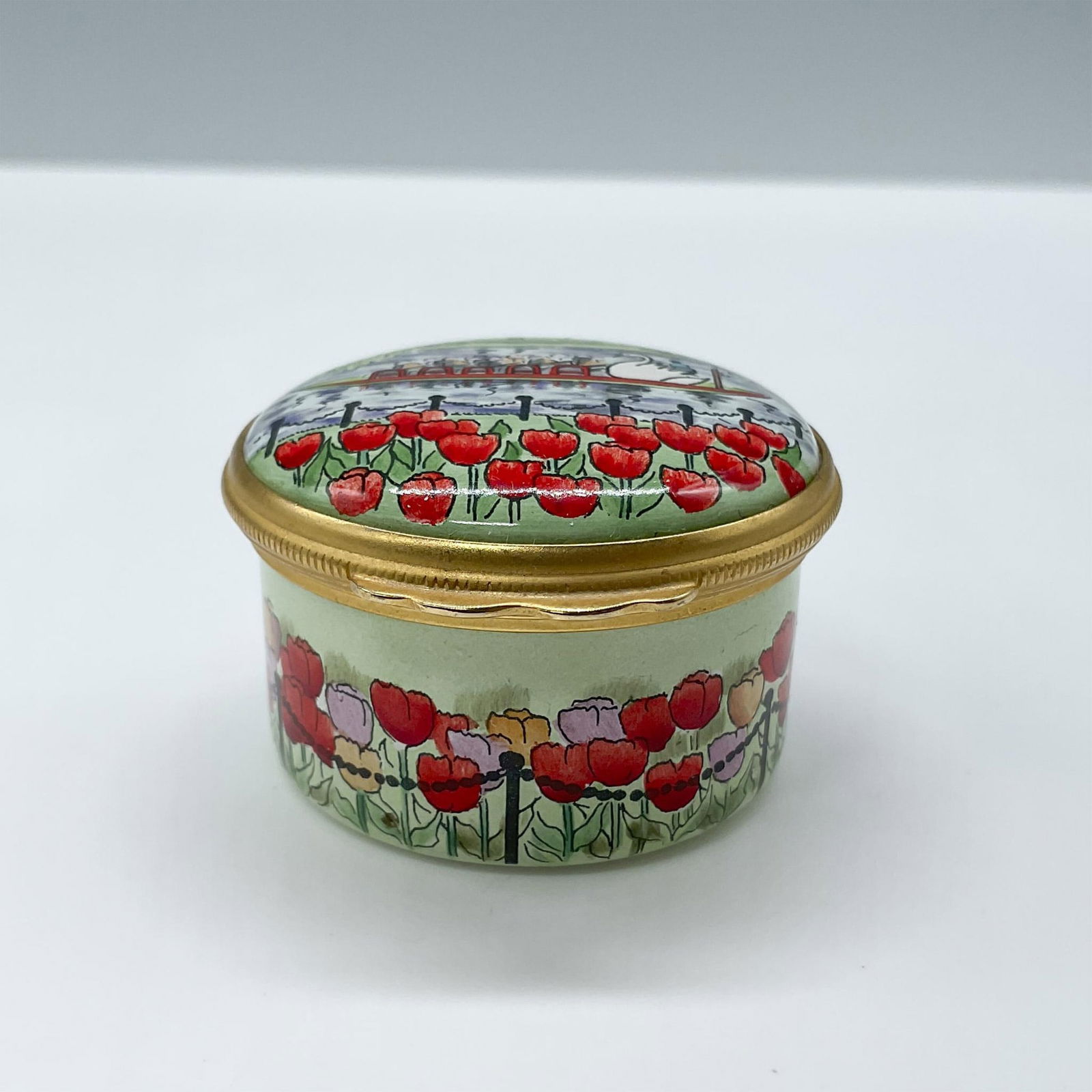 Halcyon Days Enamel Treasure Box, Enamels Boston Swan Boat (1 of 4)