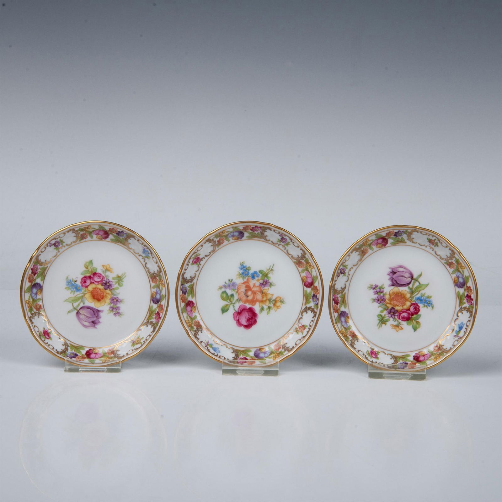 3pc Schumann - Bavaria Dishes, Empress Dresden Flowers (1 of 5)