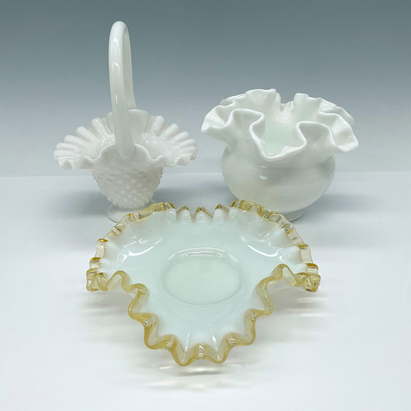 3pc Fenton Milk Glass Grouping (1 of 3)