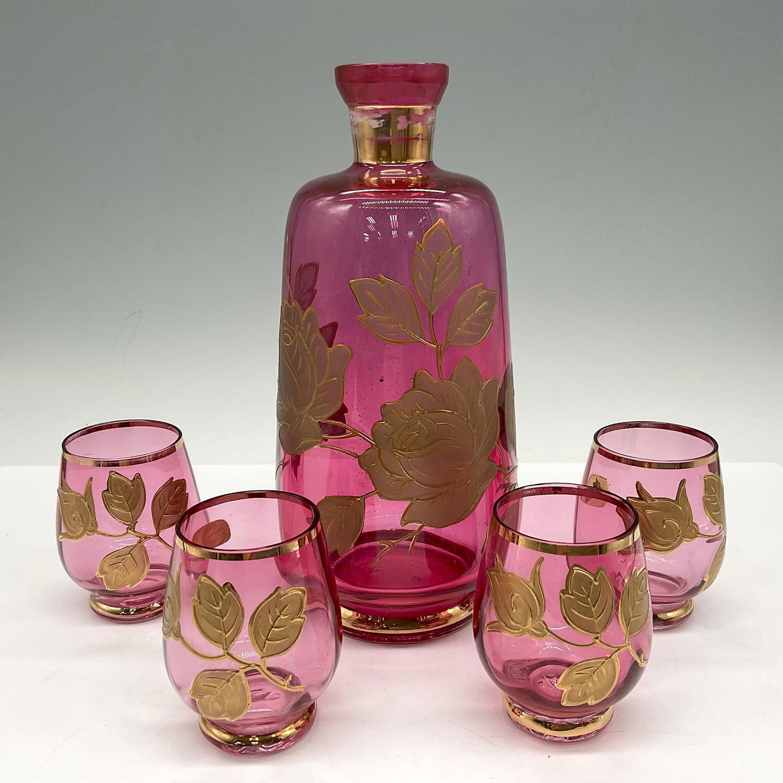 5pc Bohemia Crystal Decanter & Glasses (1 of 3)