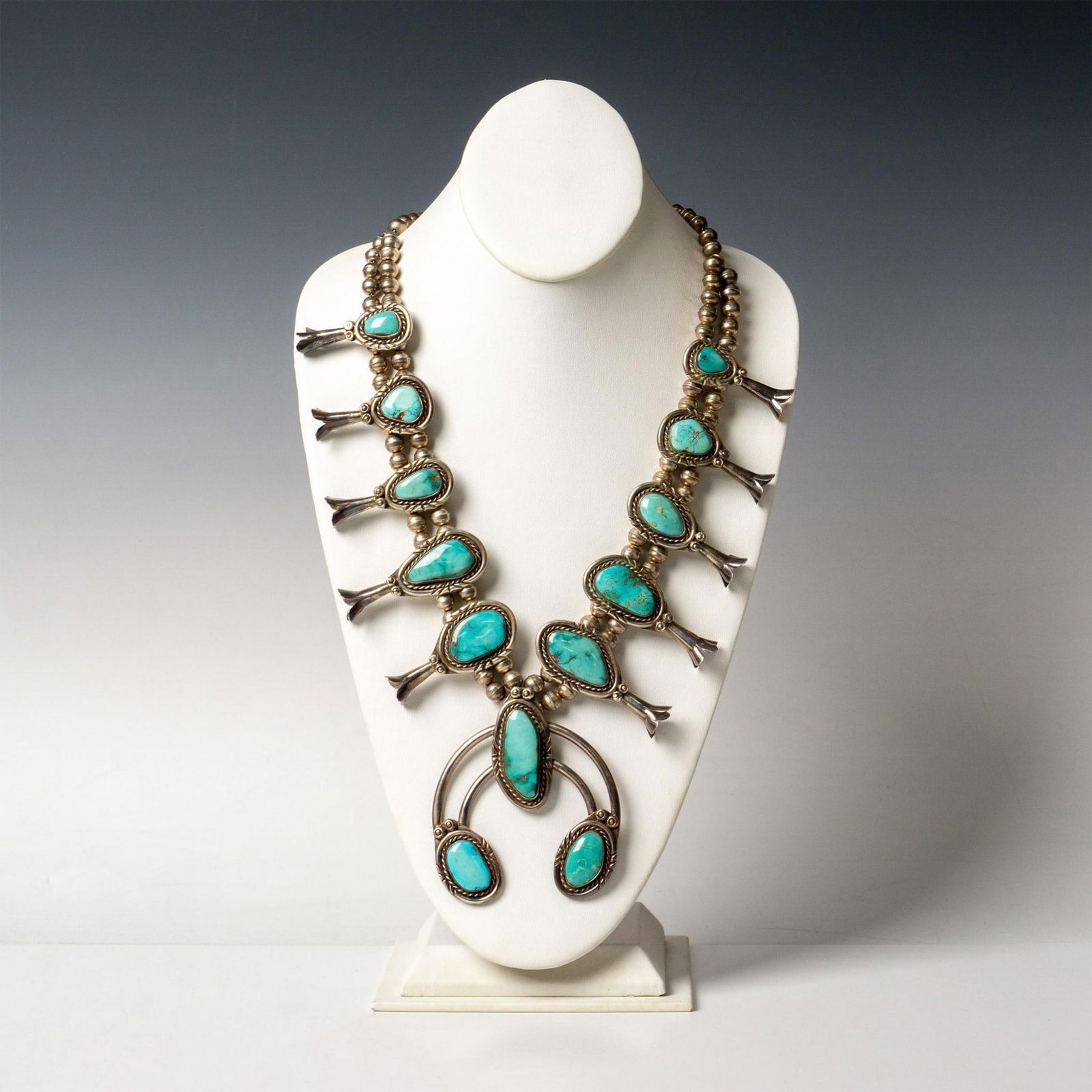Navajo Sterling Squash Blossom Necklace (1 of 5)