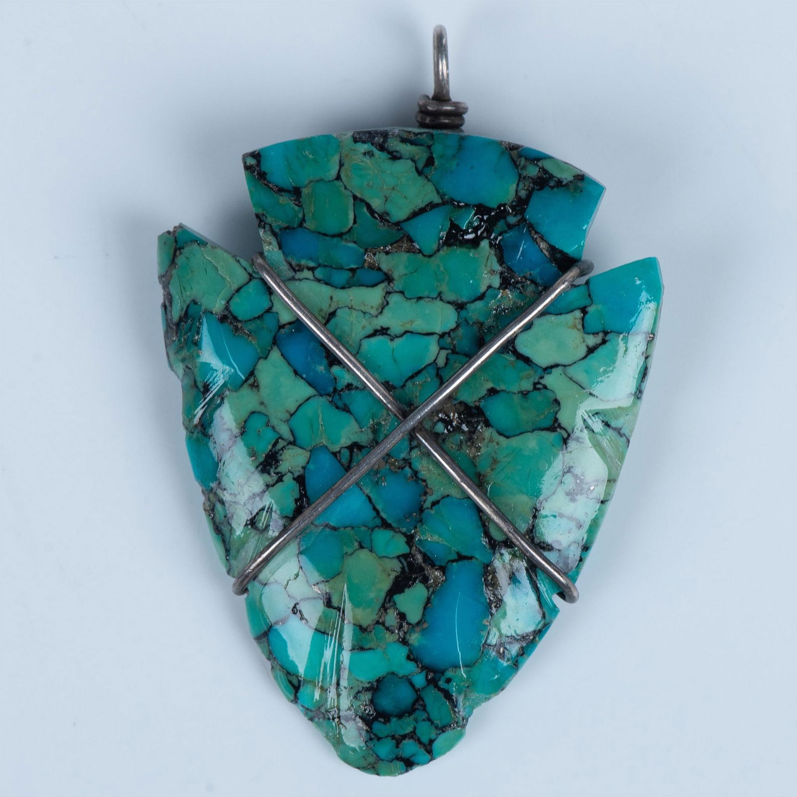 Southwestern Carved Turquoise Arrow Head Pendant (1 of 4)