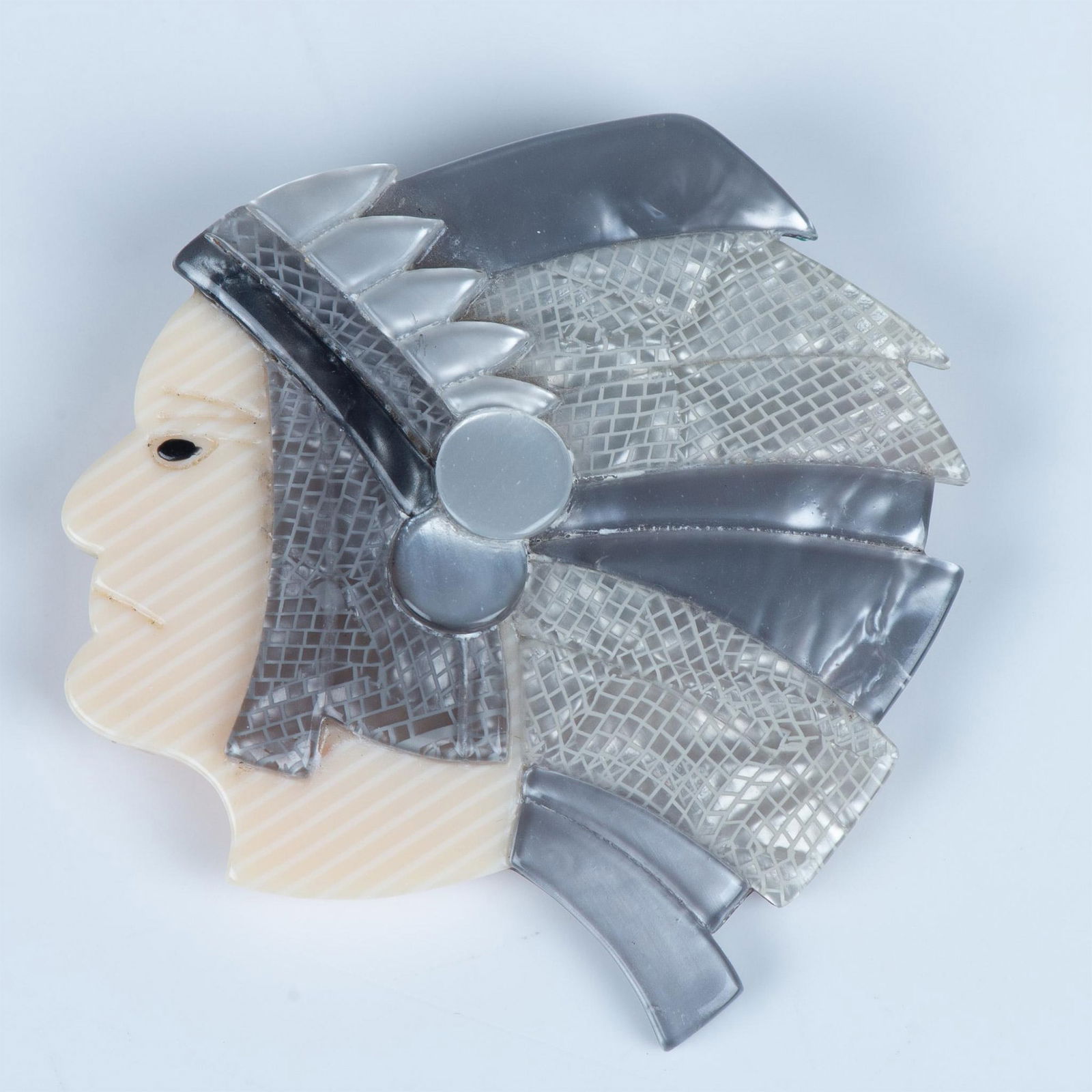 Rare Lea Stein Native American Chief Pin (1 of 4)