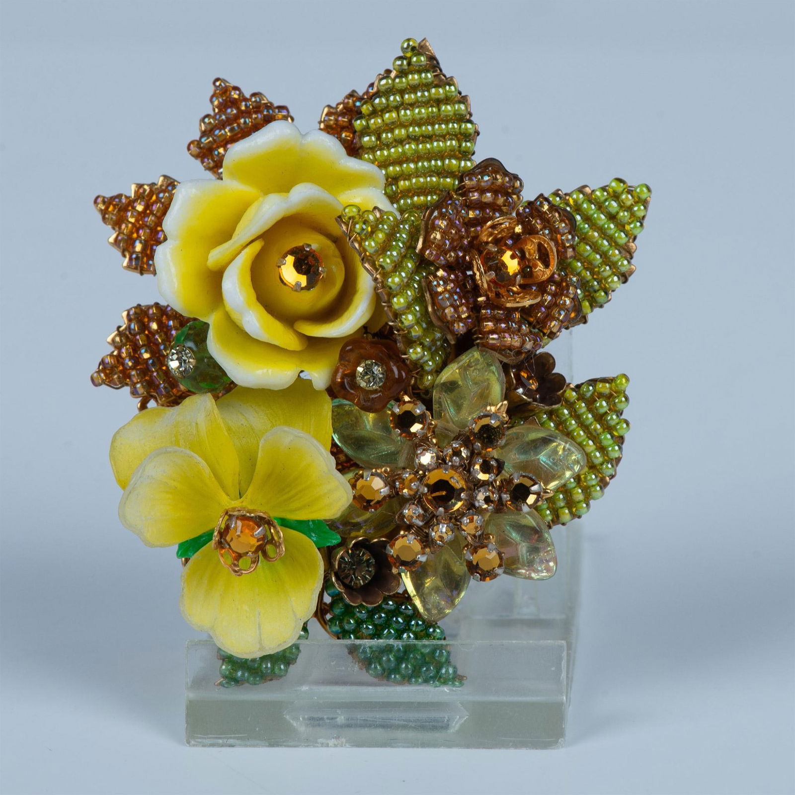 Rare Stanley Hagler NYC Multicolor Flower Brooch (1 of 5)