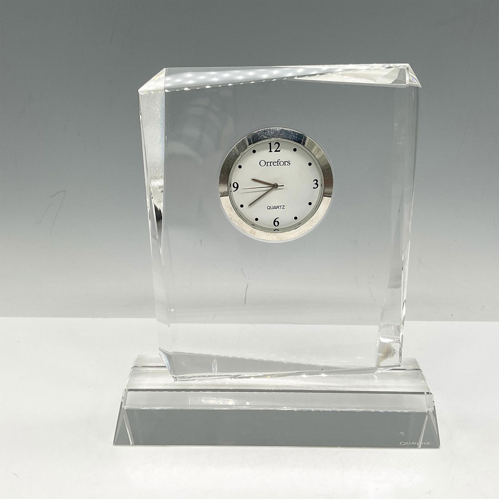 Orrefors Crystal Large Table-Desk Clock, Vision Series (1 of 5)