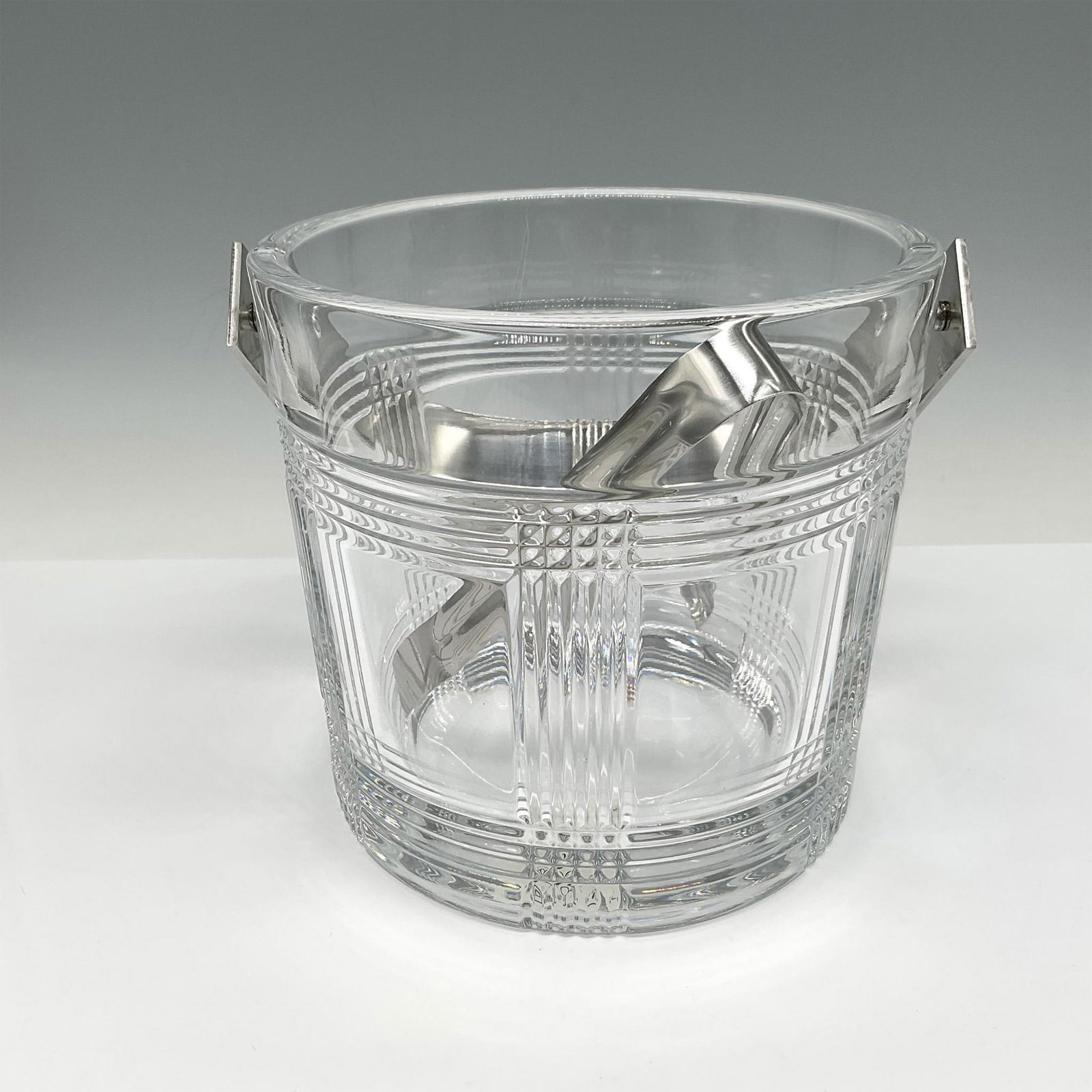 Ralph Lauren Crystal Ice Bucket + Tongs, Glen Plaid (1 of 4)