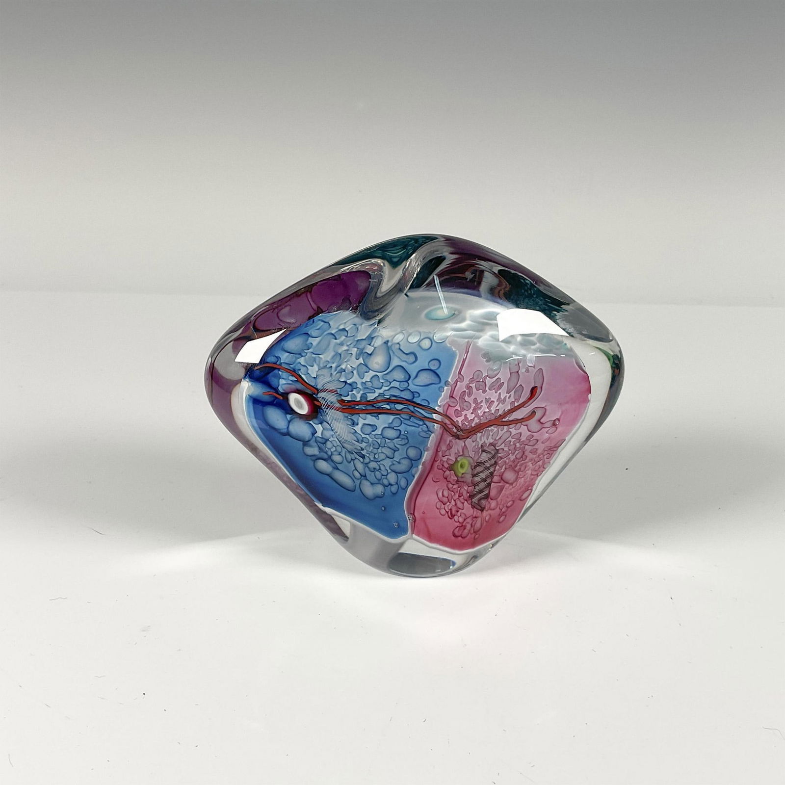 Studio Art Glass by James R. Wilbat Paperweight, Signed (1 of 3)