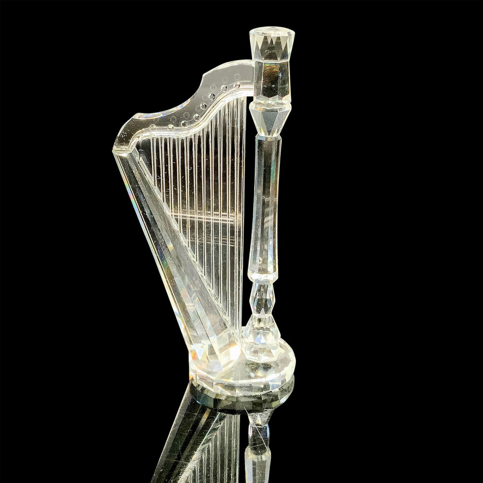 Swarovski Silver Crystal Figurine, Harp (1 of 4)