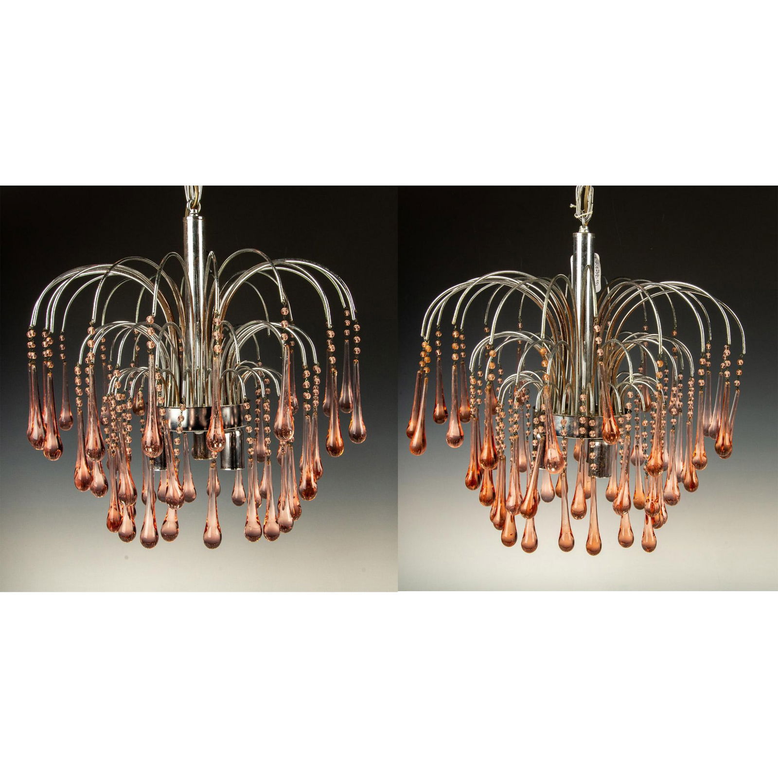 Pair of Vintage Raindrop Murano Glass Chandeliers (1 of 9)