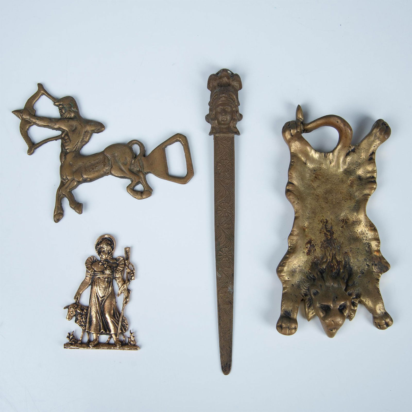 4pc Vintage Brass Desk Accessories (1 of 6)